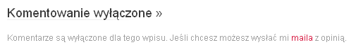 zamknięcie komentarzy